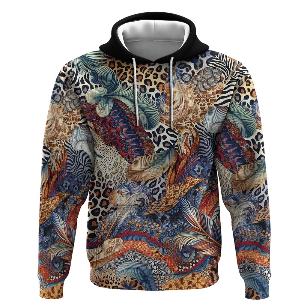 African Wild Animal Skins Hoodie Unique Leopard Zebra And Snake Patterns - African Pride