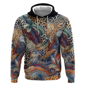 African Wild Animal Skins Hoodie Unique Leopard Zebra And Snake Patterns - African Pride