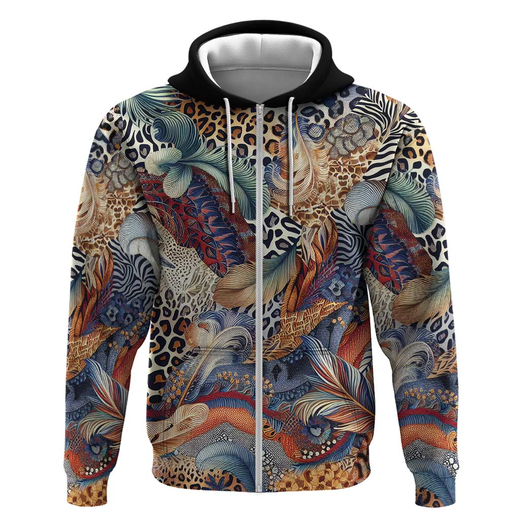 African Wild Animal Skins Hoodie Unique Leopard Zebra And Snake Patterns - African Pride