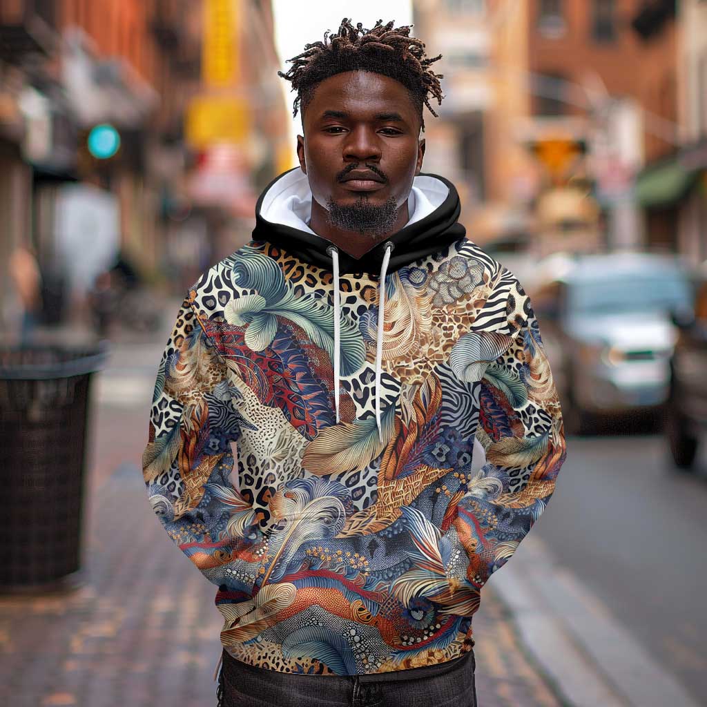 African Wild Animal Skins Hoodie Unique Leopard Zebra And Snake Patterns - African Pride