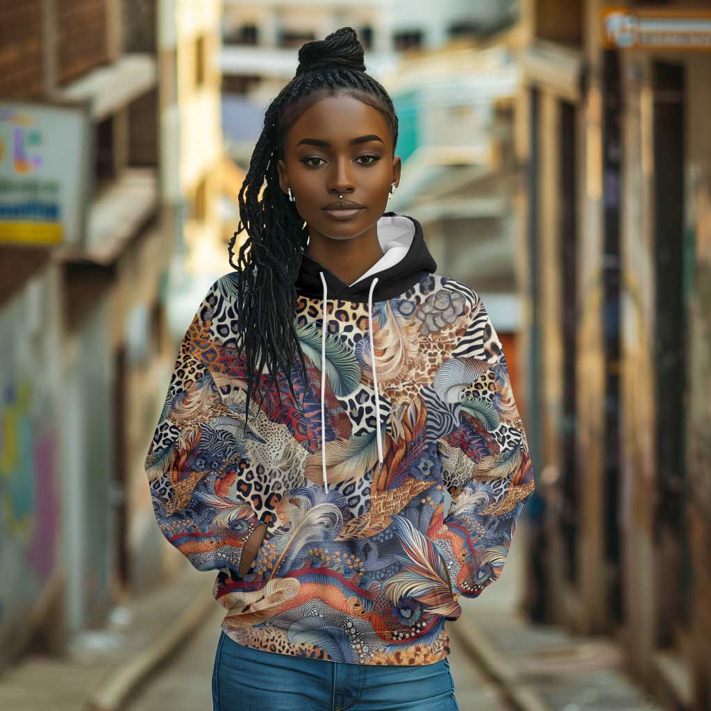 African Wild Animal Skins Hoodie Unique Leopard Zebra And Snake Patterns - African Pride
