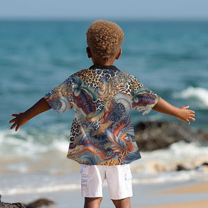 African Wild Animal Skins Kid Hawaiian Shirt Unique Leopard Zebra And Snake Patterns - African Pride