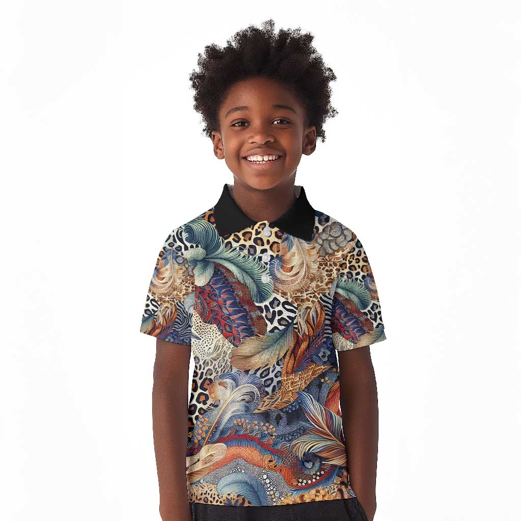 African Wild Animal Skins Kid Polo Shirt Unique Leopard Zebra And Snake Patterns - African Pride