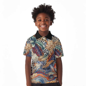 African Wild Animal Skins Kid Polo Shirt Unique Leopard Zebra And Snake Patterns - African Pride