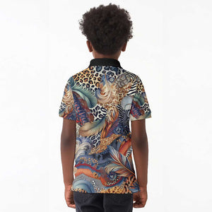 African Wild Animal Skins Kid Polo Shirt Unique Leopard Zebra And Snake Patterns - African Pride