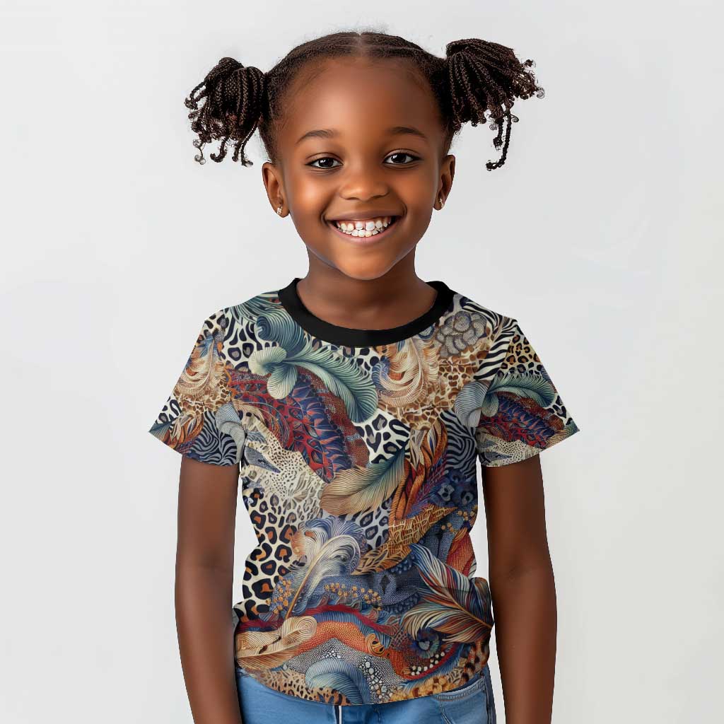 African Wild Animal Skins Kid T shirt Unique Leopard Zebra And Snake Patterns - African Pride