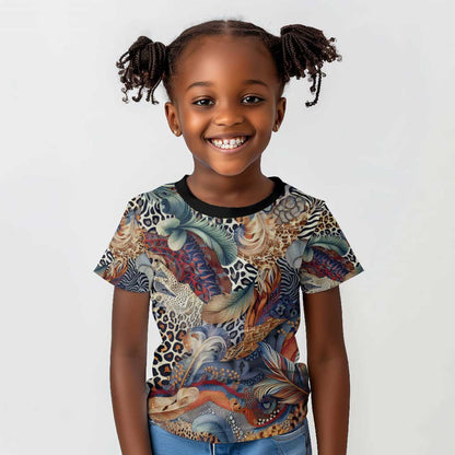 African Wild Animal Skins Kid T shirt Unique Leopard Zebra And Snake Patterns - African Pride