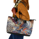 African Wild Animal Skins Leather Tote Bag Unique Leopard Zebra And Snake Patterns - African Pride