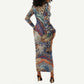 African Wild Animal Skins Long Sleeve Bodycon Dress Unique Leopard Zebra And Snake Patterns - African Pride