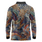 African Wild Animal Skins Long Sleeve Polo Shirt Unique Leopard Zebra And Snake Patterns - African Pride