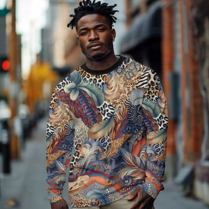 African Wild Animal Skins Long Sleeve Shirt Unique Leopard Zebra And Snake Patterns - African Pride