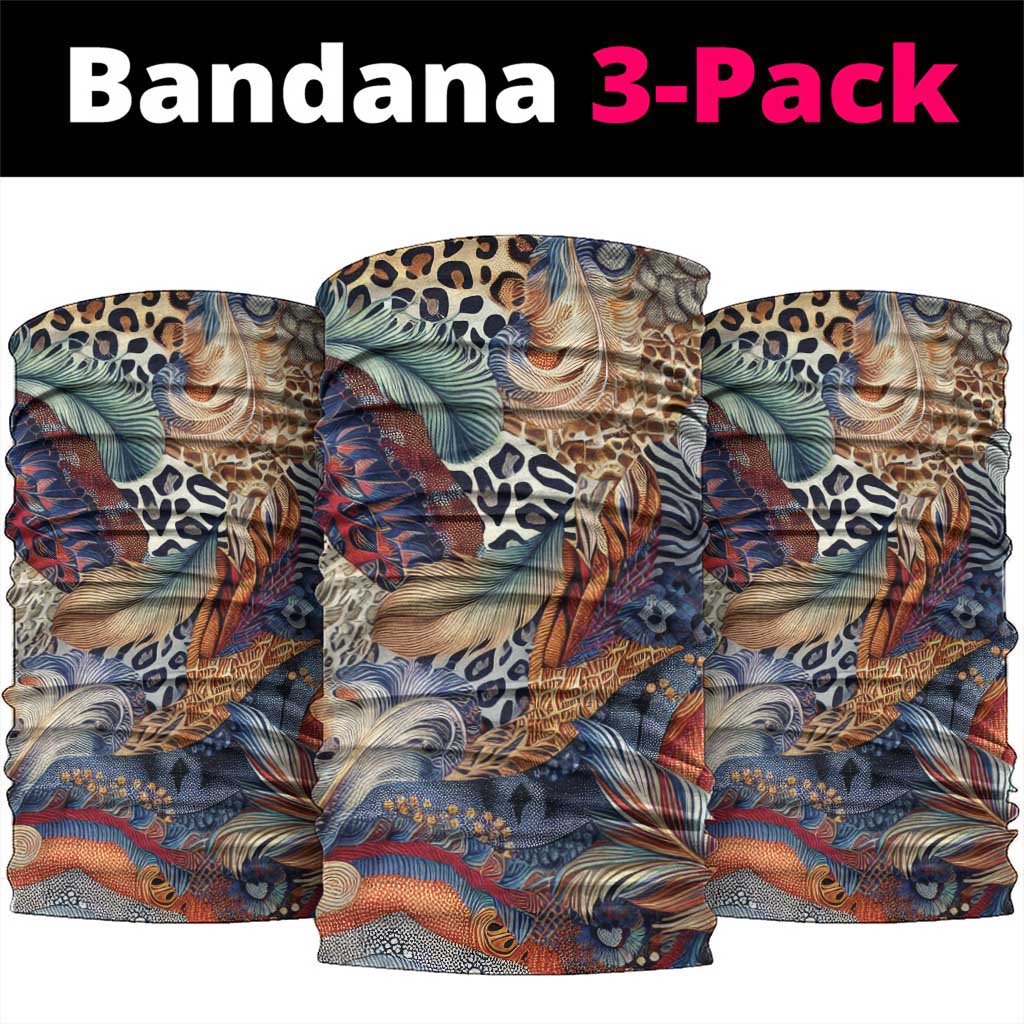 African Wild Animal Skins Neck Gaiter Unique Leopard Zebra And Snake Patterns LT9