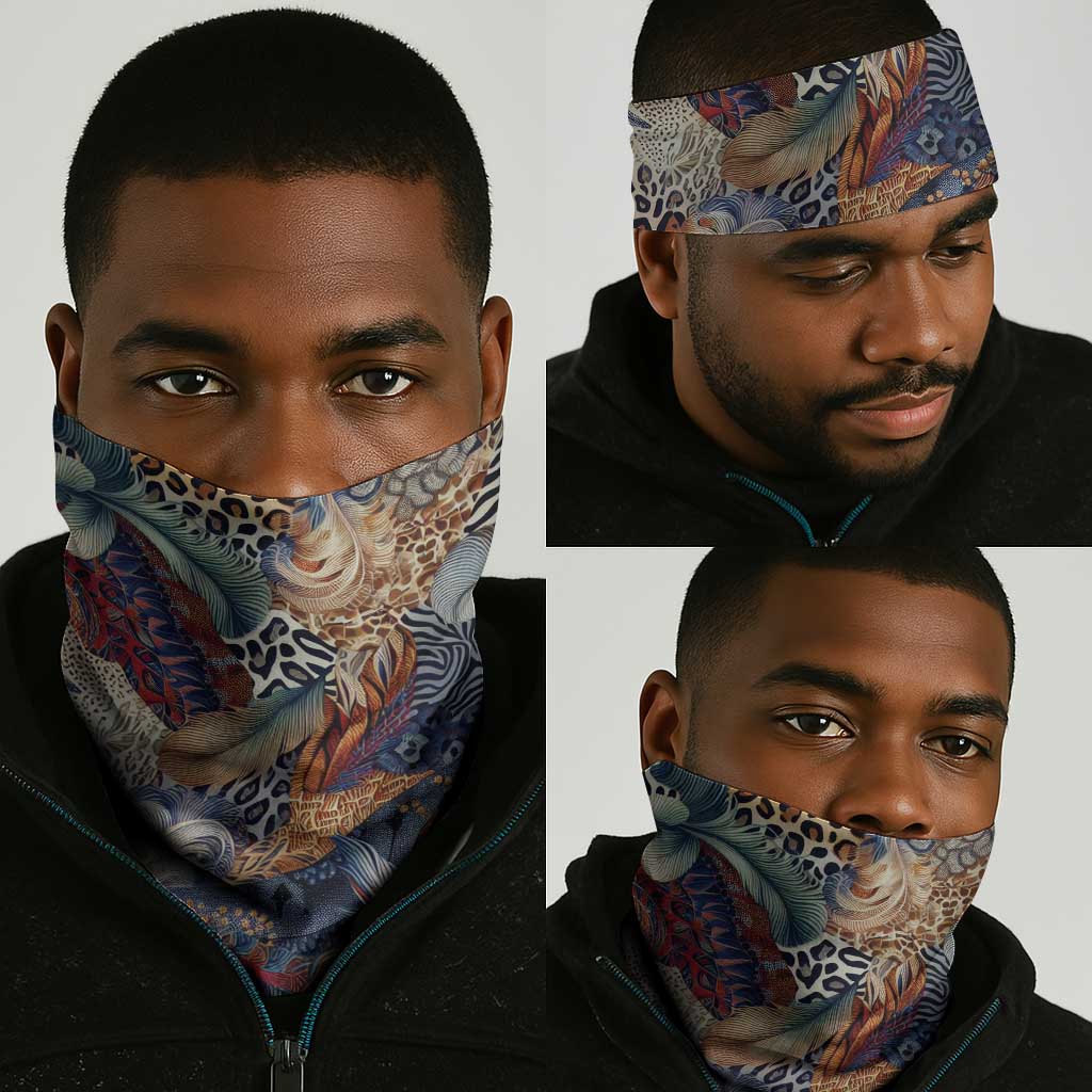 African Wild Animal Skins Neck Gaiter Unique Leopard Zebra And Snake Patterns LT9