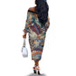 African Wild Animal Skins Off The Shoulder Long Sleeve Dress Unique Leopard Zebra And Snake Patterns - African Pride