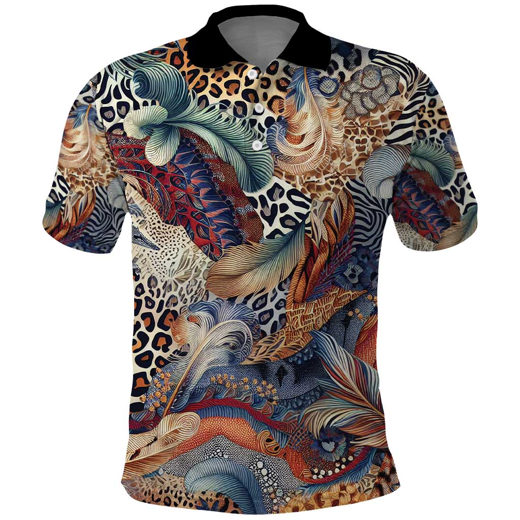 African Wild Animal Skins Polo Shirt Unique Leopard Zebra And Snake Patterns - African Pride