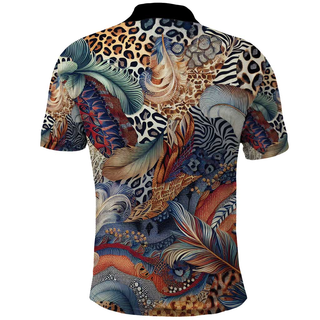 African Wild Animal Skins Polo Shirt Unique Leopard Zebra And Snake Patterns - African Pride