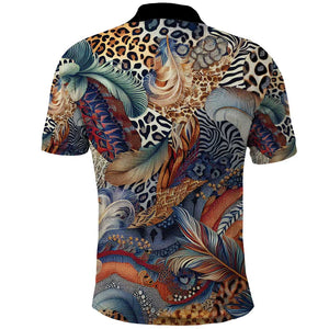 African Wild Animal Skins Polo Shirt Unique Leopard Zebra And Snake Patterns - African Pride