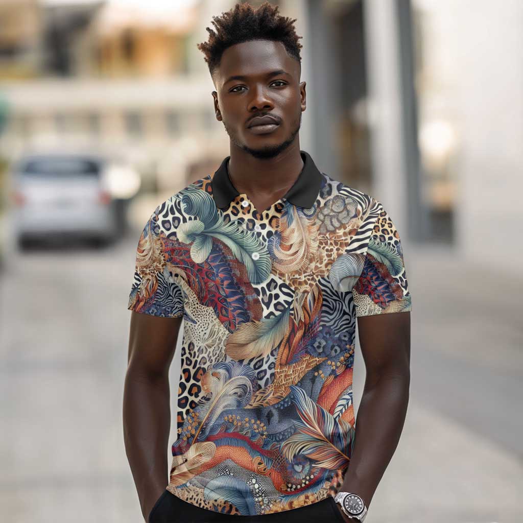 African Wild Animal Skins Polo Shirt Unique Leopard Zebra And Snake Patterns - African Pride