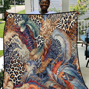 African Wild Animal Skins Quilt Unique Leopard Zebra And Snake Patterns - African Pride