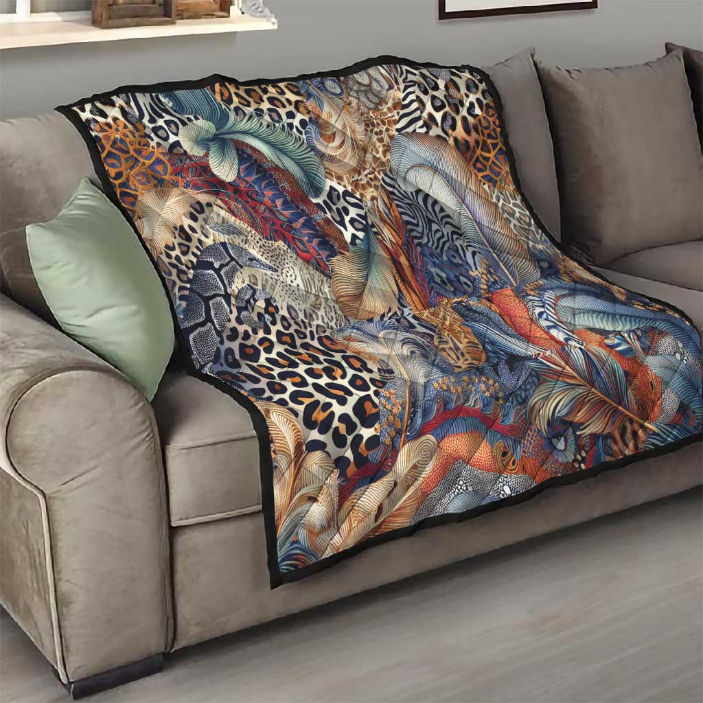African Wild Animal Skins Quilt Unique Leopard Zebra And Snake Patterns - African Pride