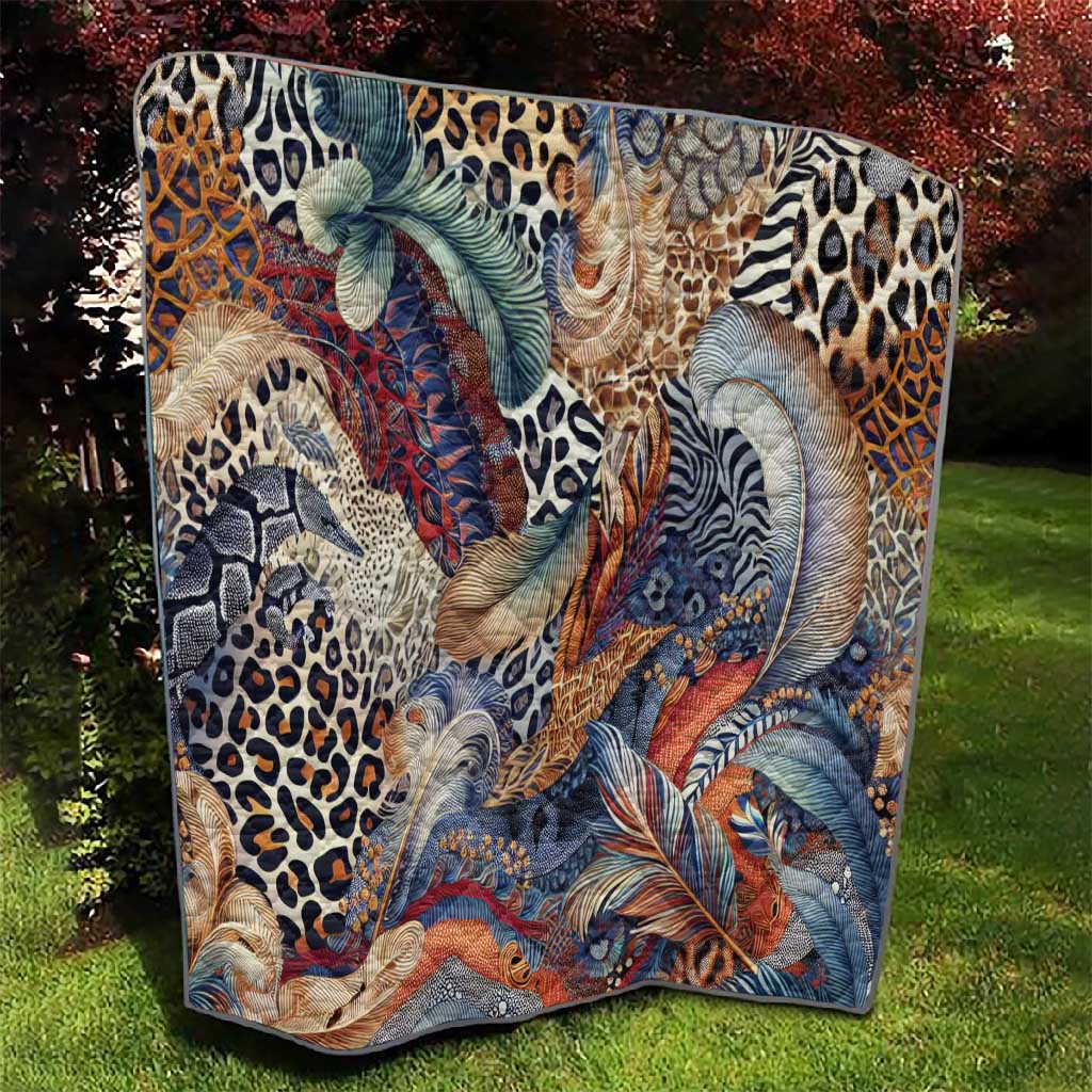African Wild Animal Skins Quilt Unique Leopard Zebra And Snake Patterns - African Pride