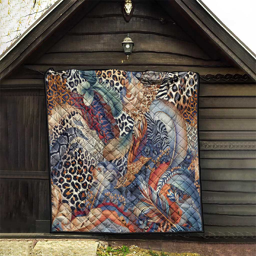 African Wild Animal Skins Quilt Unique Leopard Zebra And Snake Patterns - African Pride