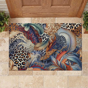 African Wild Animal Skins Rubber Doormat Unique Leopard Zebra And Snake Patterns - African Pride