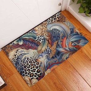 African Wild Animal Skins Rubber Doormat Unique Leopard Zebra And Snake Patterns - African Pride