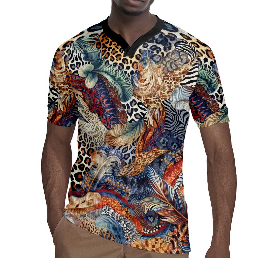 African Wild Animal Skins Rugby Jersey Unique Leopard Zebra And Snake Patterns - African Pride