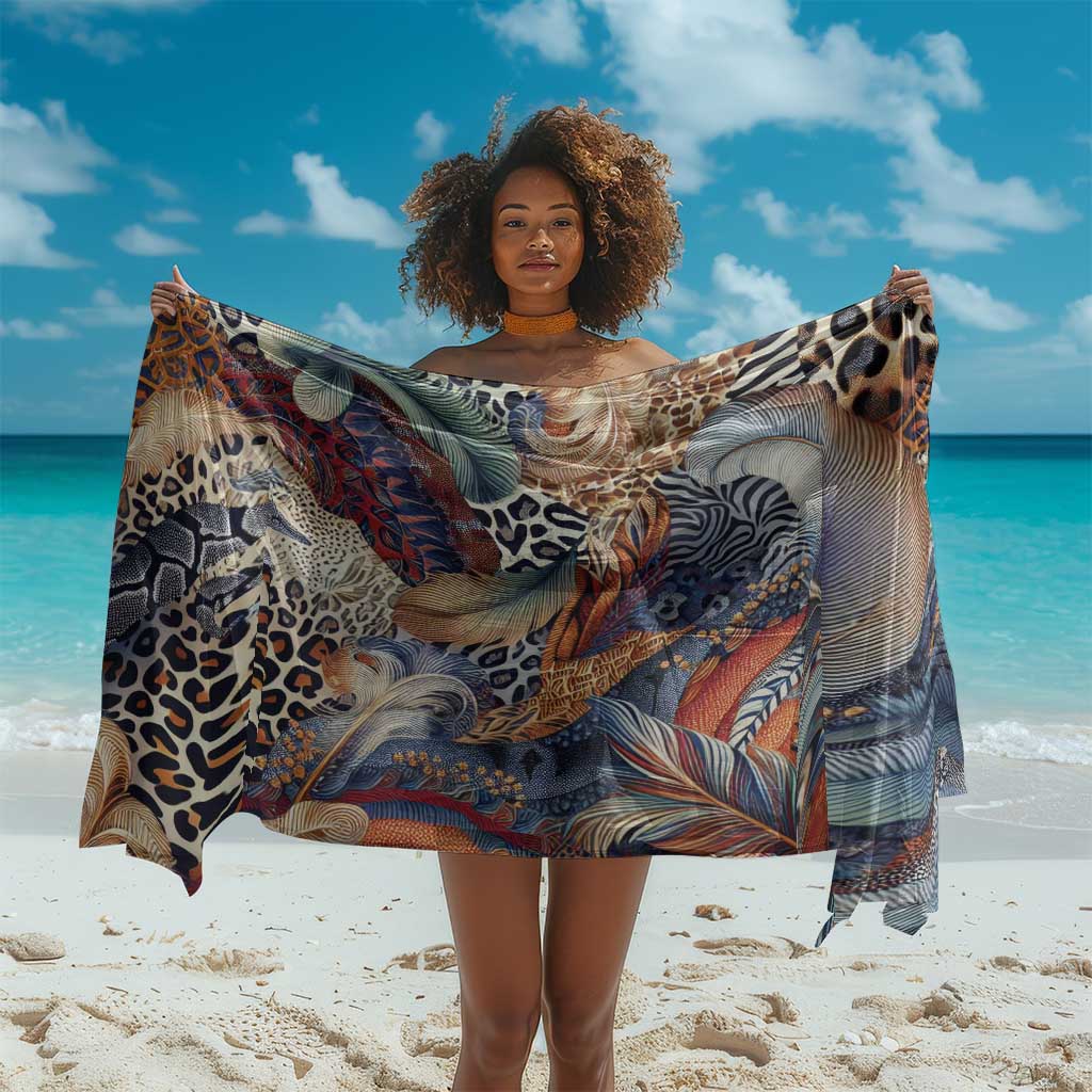 African Wild Animal Skins Sarong Unique Leopard Zebra And Snake Patterns - African Pride