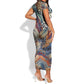 African Wild Animal Skins Short Sleeve Bodycon Dress Unique Leopard Zebra And Snake Patterns - African Pride