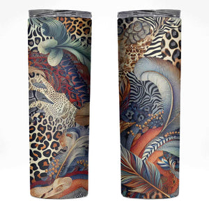 African Wild Animal Skins Skinny Tumbler Unique Leopard Zebra And Snake Patterns - African Pride