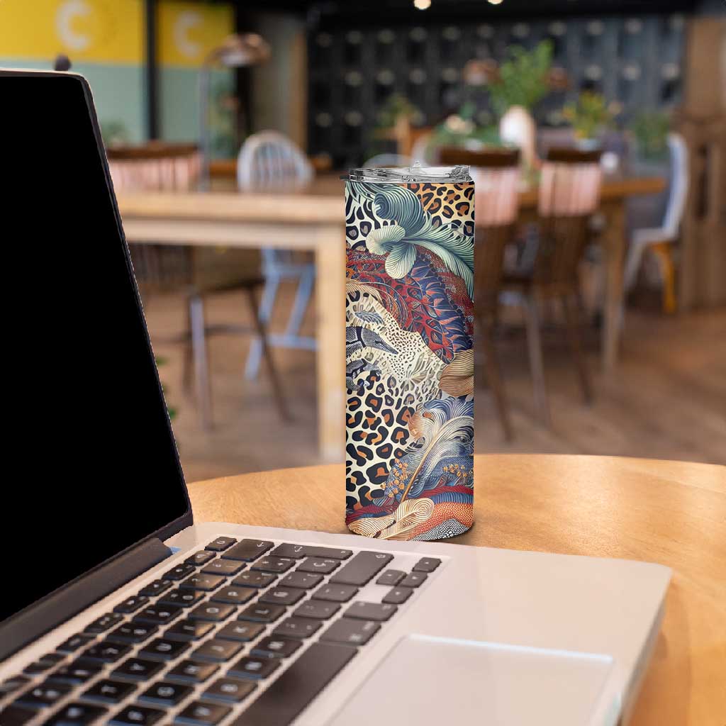 African Wild Animal Skins Skinny Tumbler Unique Leopard Zebra And Snake Patterns - African Pride