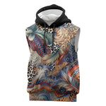 African Wild Animal Skins Sleeveless Hoodie Unique Leopard Zebra And Snake Patterns - African Pride