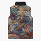 African Wild Animal Skins Sleeveless Puffer Jacket Unique Leopard Zebra And Snake Patterns