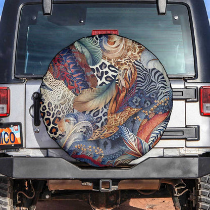 African Wild Animal Skins Spare Tire Cover Unique Leopard Zebra And Snake Patterns - African Pride