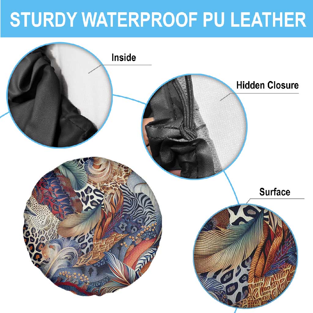 African Wild Animal Skins Spare Tire Cover Unique Leopard Zebra And Snake Patterns - African Pride