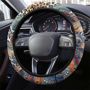 African Wild Animal Skins Steering Wheel Cover Unique Leopard Zebra And Snake Patterns - African Pride
