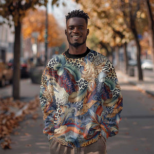 African Wild Animal Skins Sweatshirt Unique Leopard Zebra And Snake Patterns - African Pride