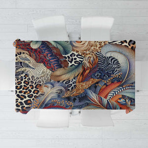 African Wild Animal Skins Tablecloth Unique Leopard Zebra And Snake Patterns - African Pride