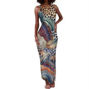 African Wild Animal Skins Tank Maxi Dress Unique Leopard Zebra And Snake Patterns - African Pride