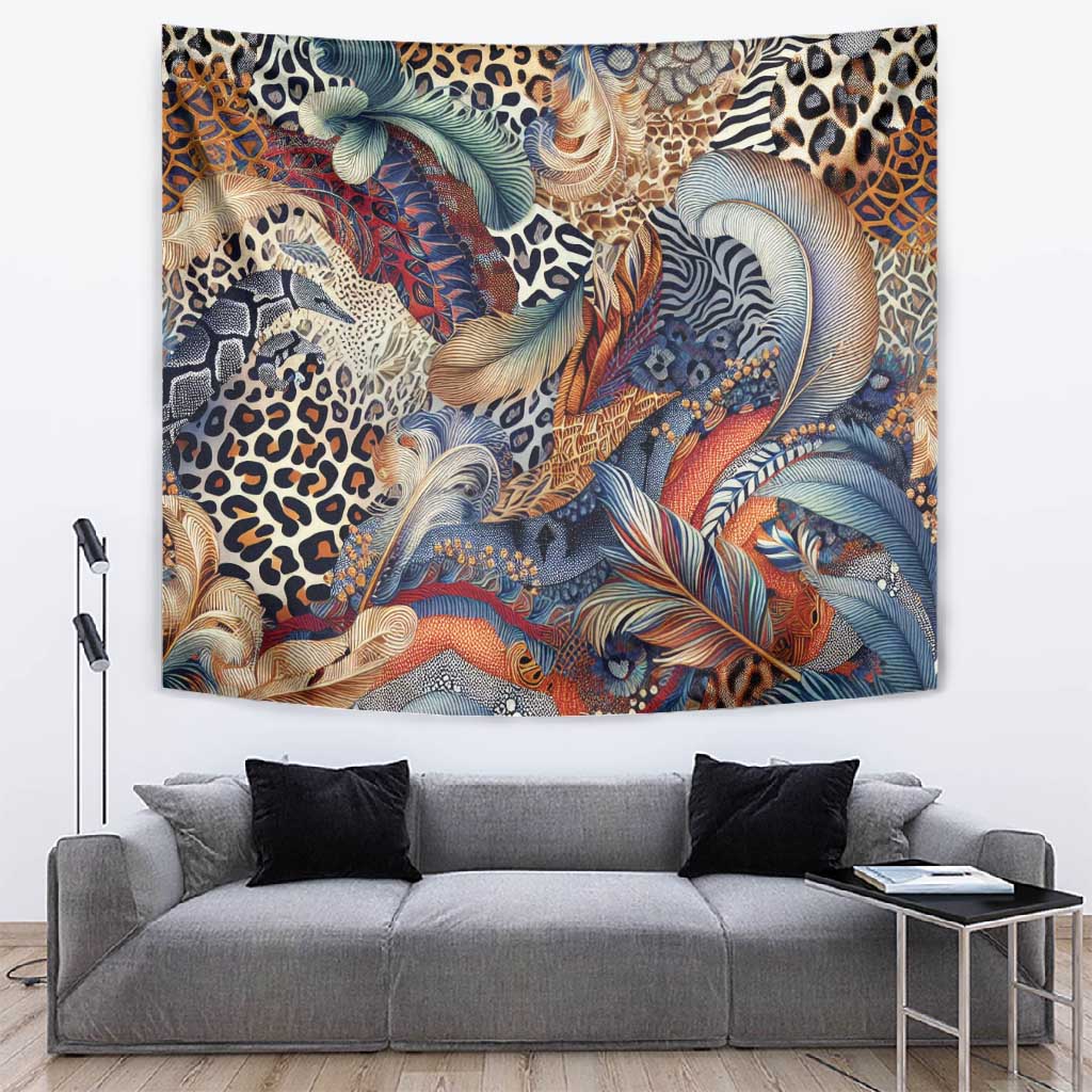 African Wild Animal Skins Tapestry Unique Leopard Zebra And Snake Patterns - African Pride