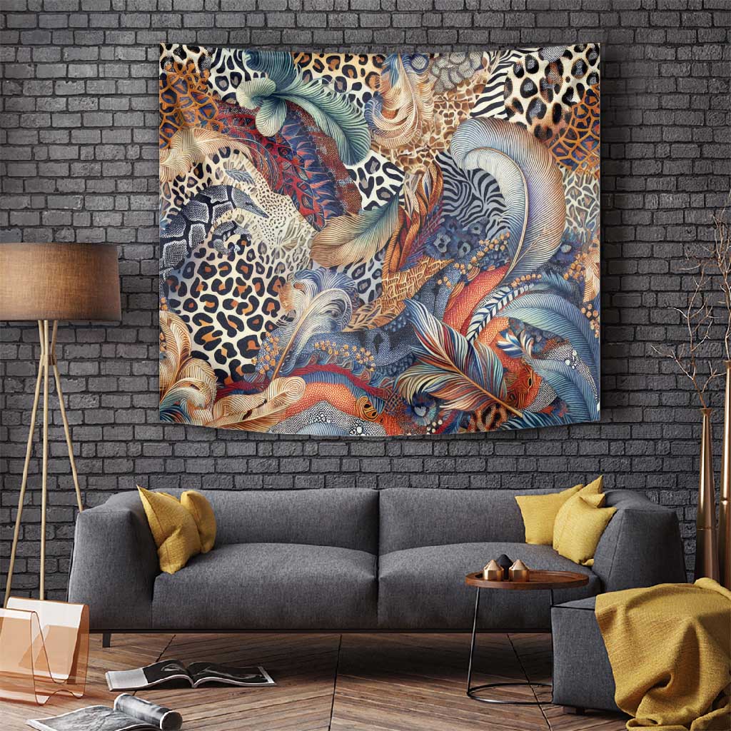 African Wild Animal Skins Tapestry Unique Leopard Zebra And Snake Patterns - African Pride