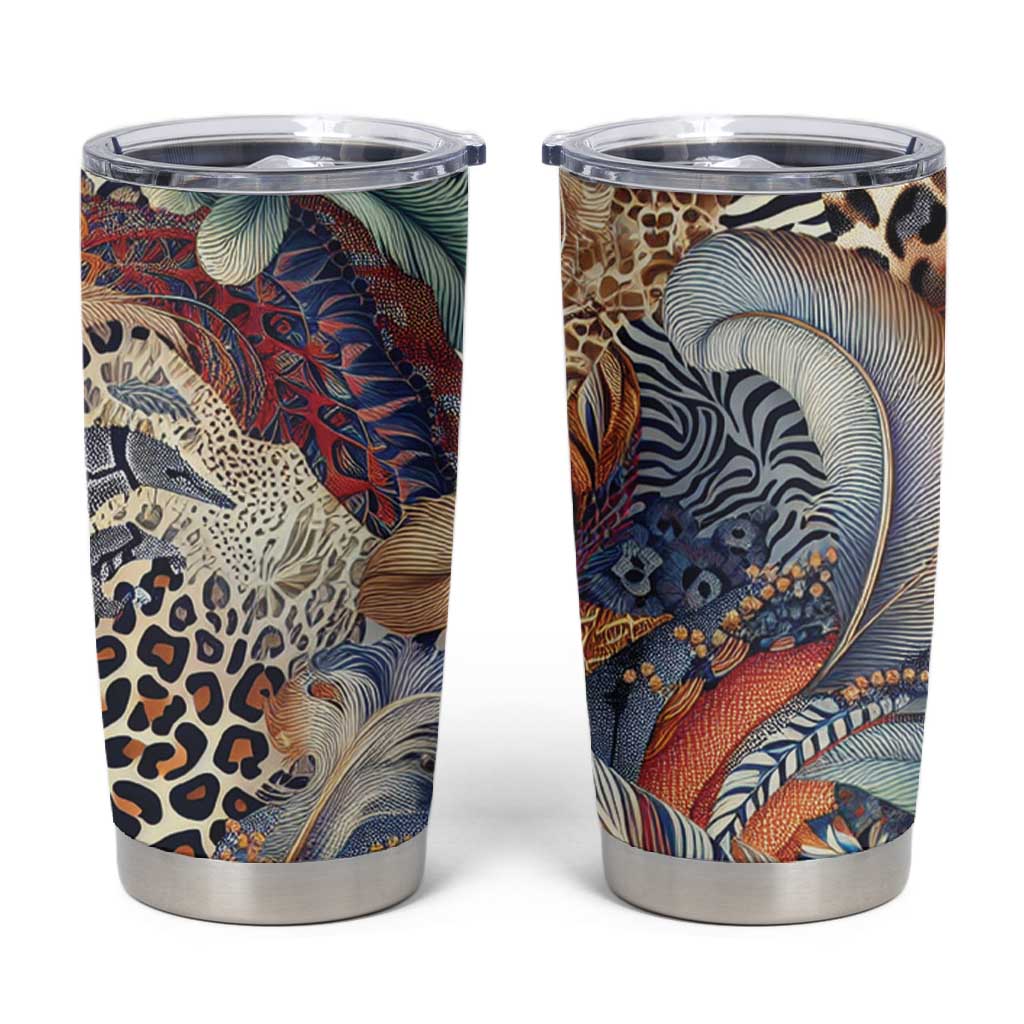 African Wild Animal Skins Tumbler Cup Unique Leopard Zebra And Snake Patterns - African Pride