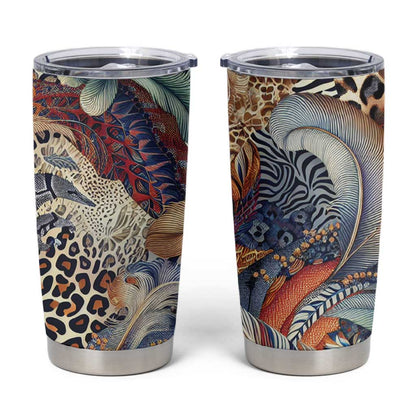 African Wild Animal Skins Tumbler Cup Unique Leopard Zebra And Snake Patterns - African Pride