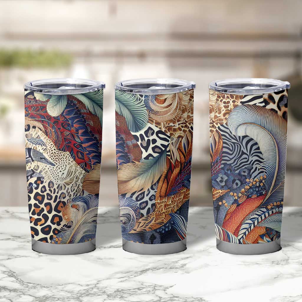 African Wild Animal Skins Tumbler Cup Unique Leopard Zebra And Snake Patterns - African Pride