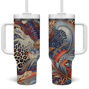African Wild Animal Skins Tumbler With Handle Unique Leopard Zebra And Snake Patterns - African Pride