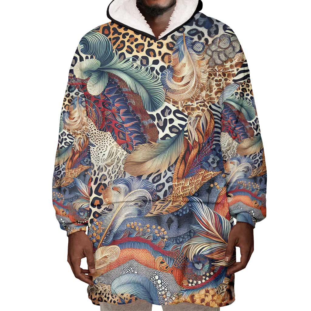 African Wild Animal Skins Wearable Blanket Hoodie Unique Leopard Zebra And Snake Patterns - African Pride