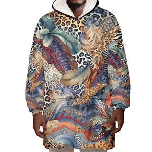 African Wild Animal Skins Wearable Blanket Hoodie Unique Leopard Zebra And Snake Patterns - African Pride