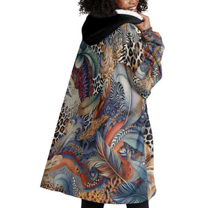 African Wild Animal Skins Wearable Blanket Hoodie Unique Leopard Zebra And Snake Patterns - African Pride